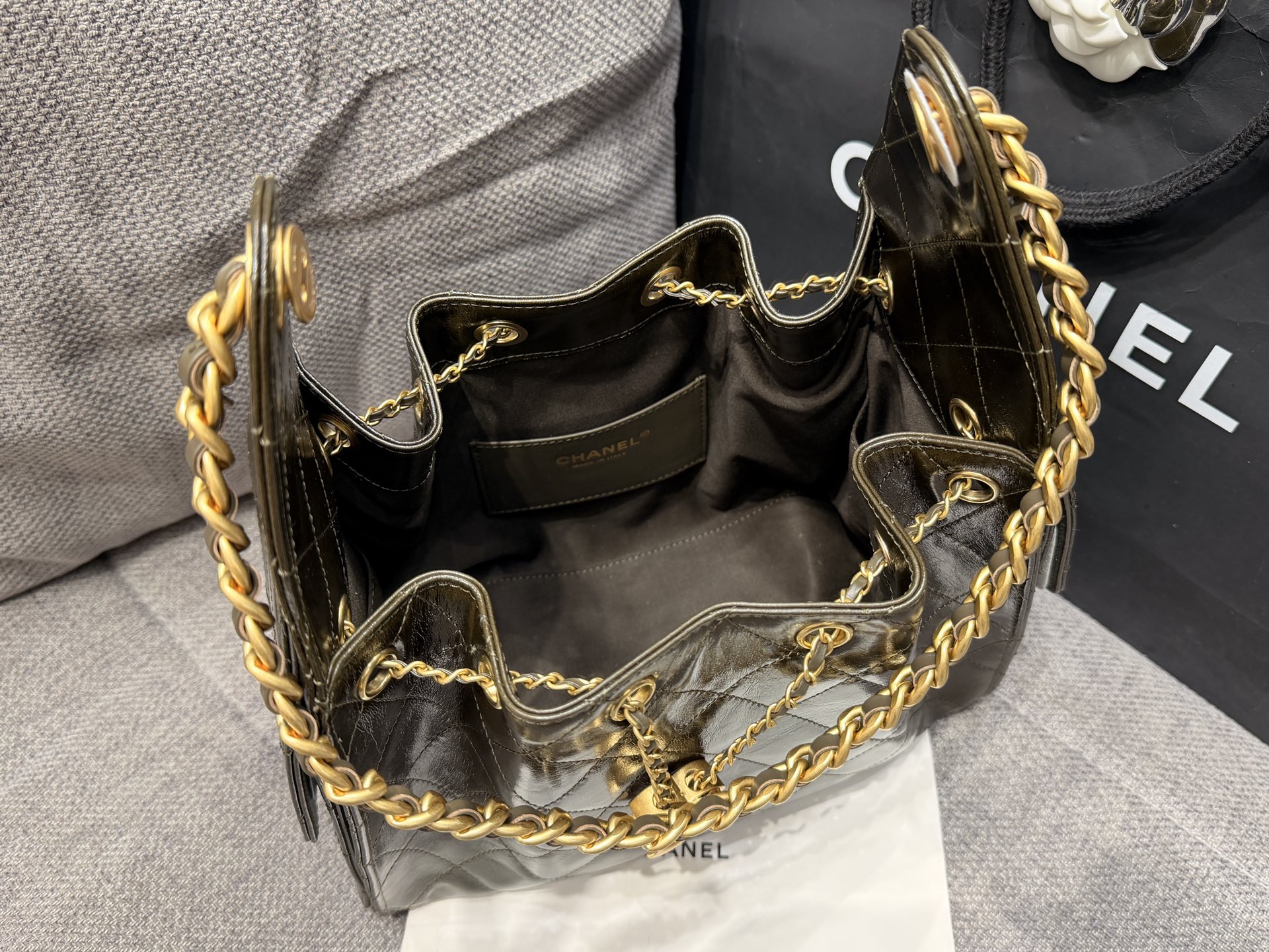 Chanel 26 Handbag Calfskin & Gold Tone Metal