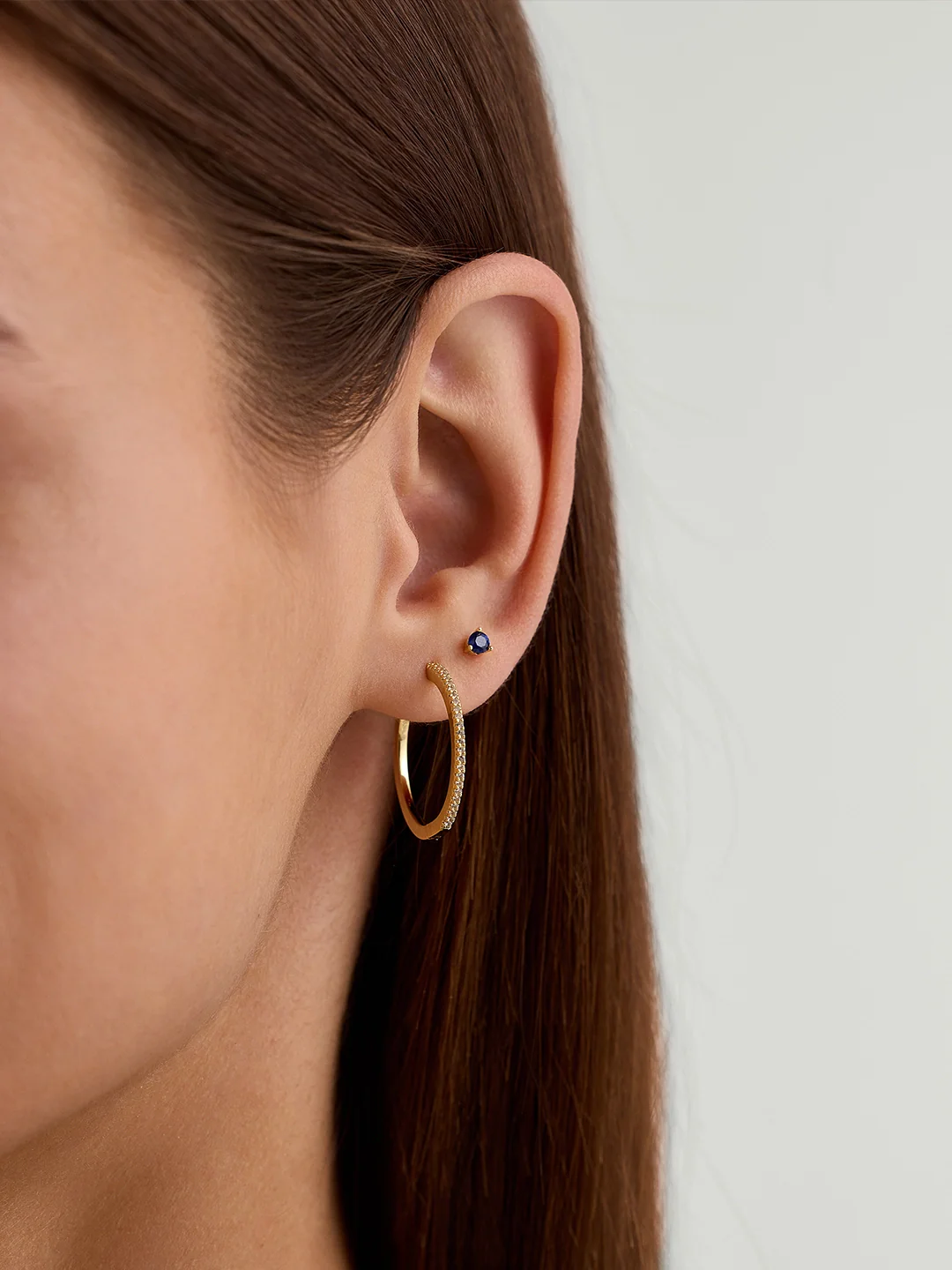 Large Pave Sapphire Hoops