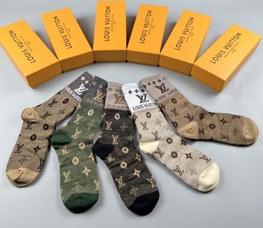 Set of 5 Pairs of Cotton Breathable Crew Socks WZ-924000247