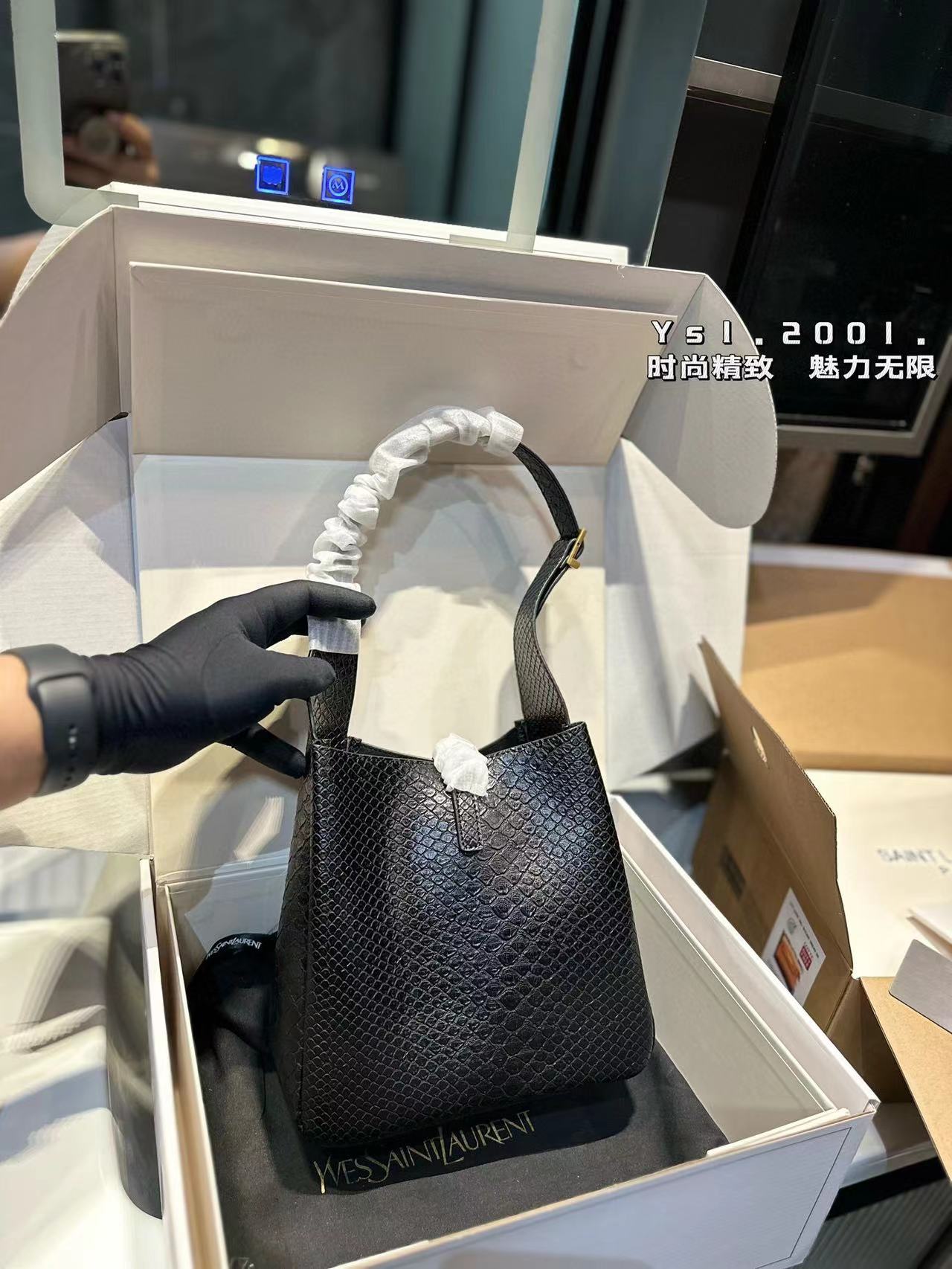 8.3″x8.3″ Leather Bucket bag BB-921112