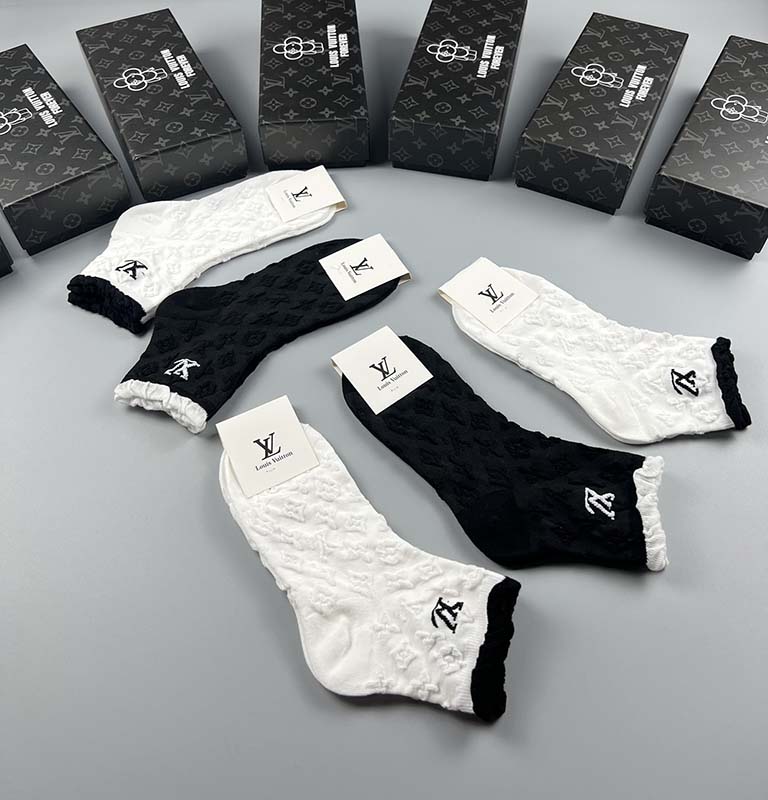 Set of 5 Pairs of Cotton Breathable Ankle Socks WZ-924000236