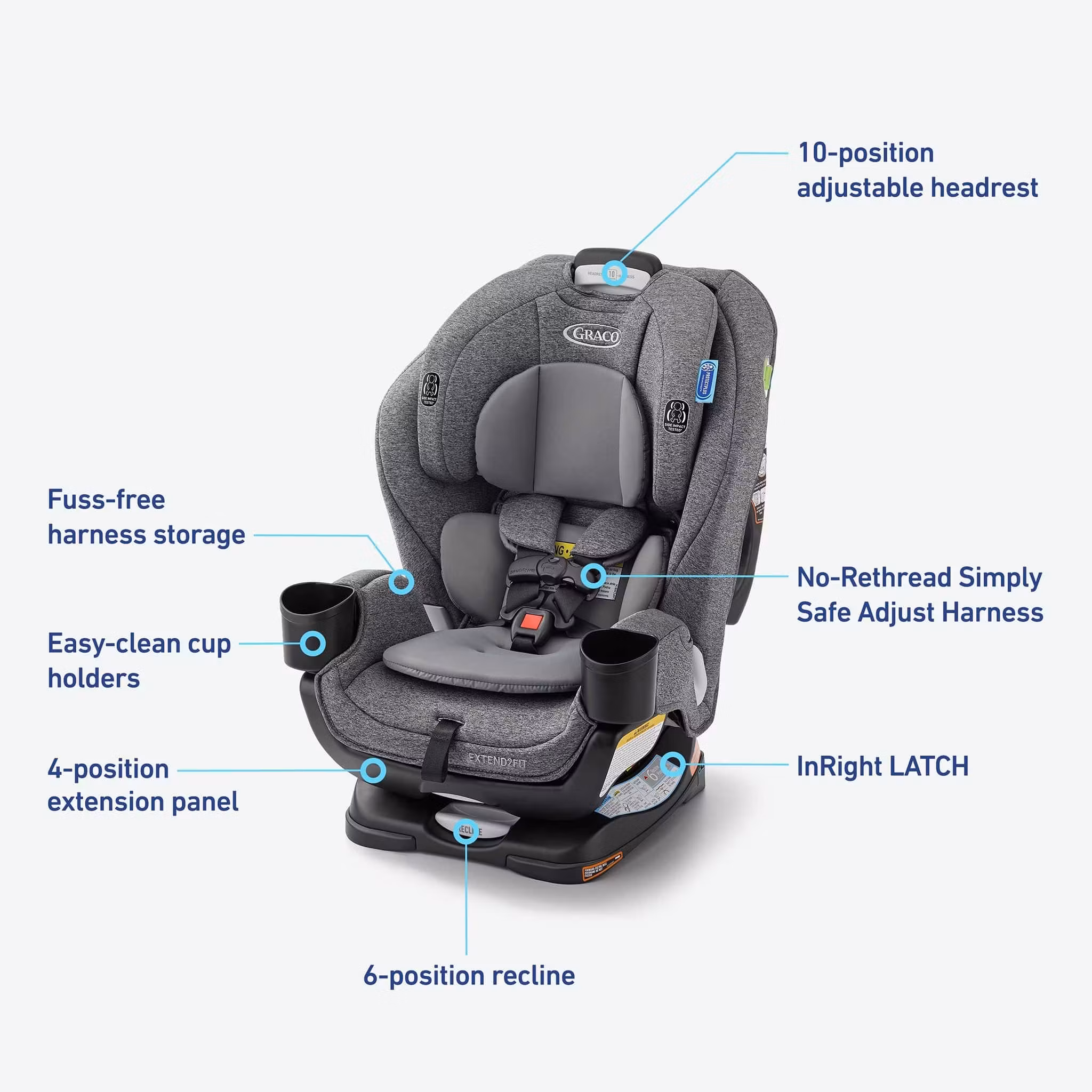 Graco Extend2Fit 3-in-1 All-in-One Convertible Car Seat - Cullen