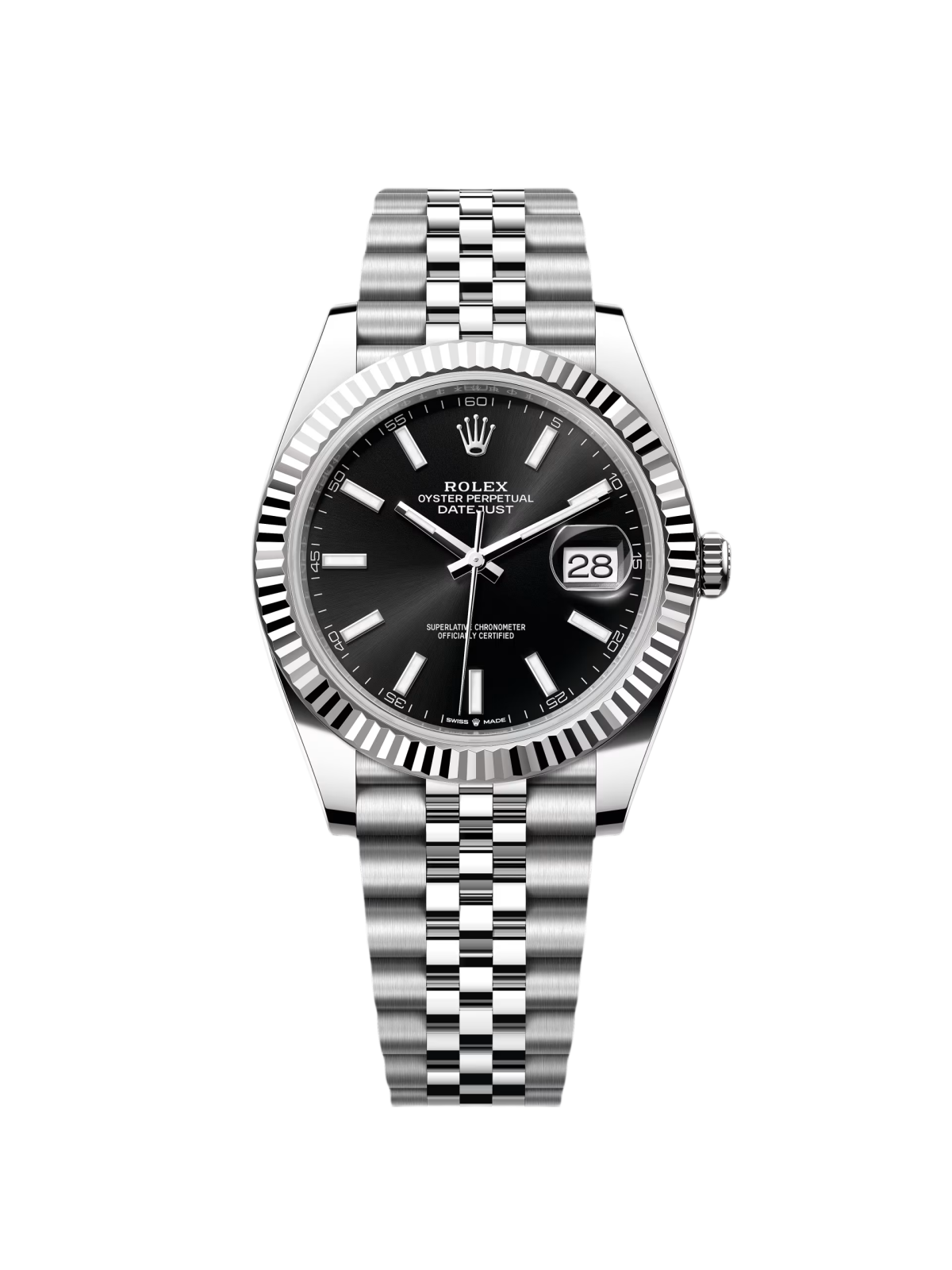 Rolex  Datejust Black Index Jubilee 41mm Stainless Steel - 126334