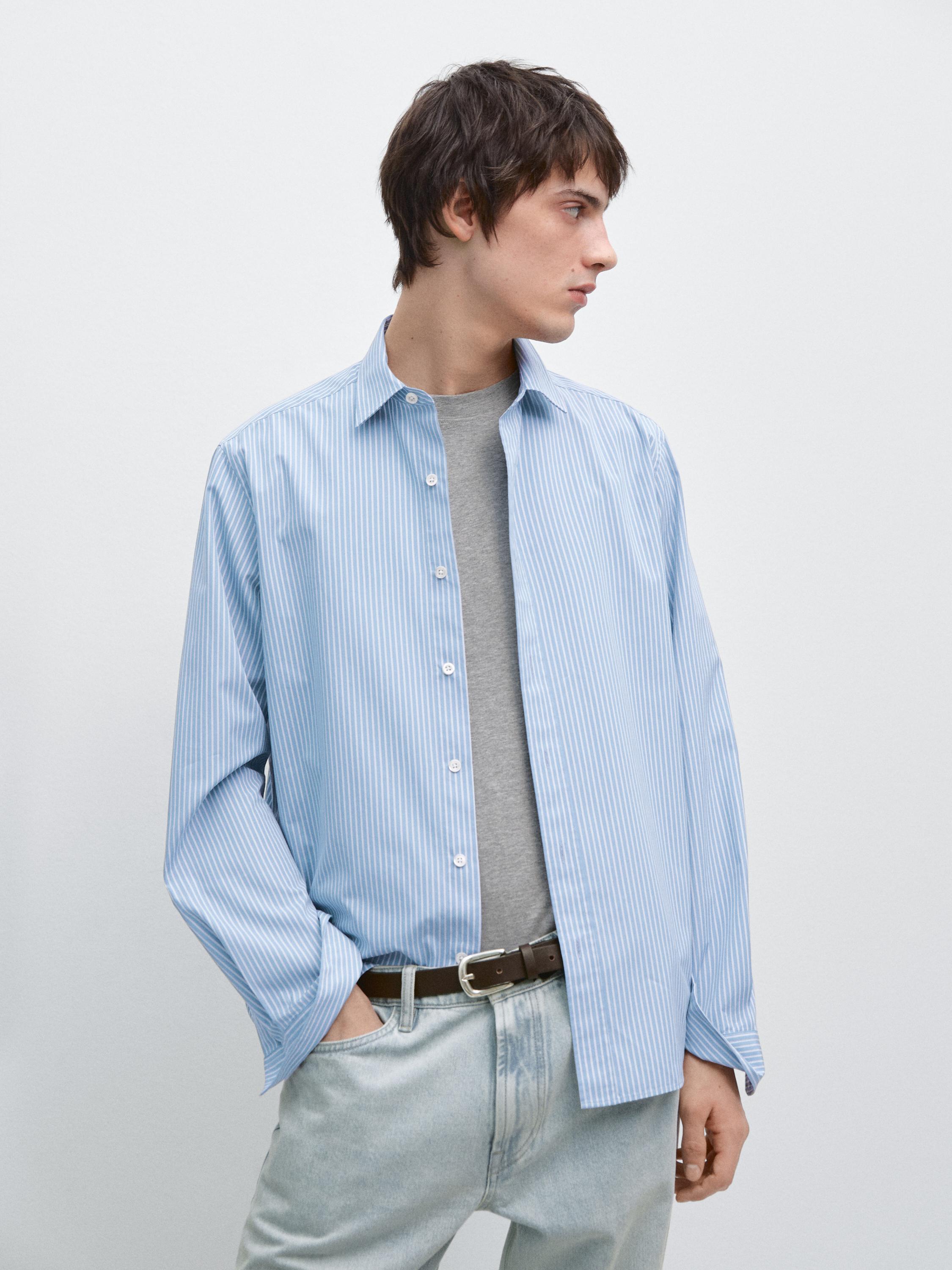 Camisa popelín rayas 100% algodón