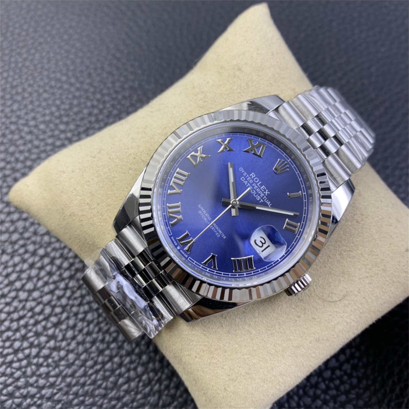 Rolex Datejust 41 Blue Roman Dial – Clean Factory Jubilee Replica Watch