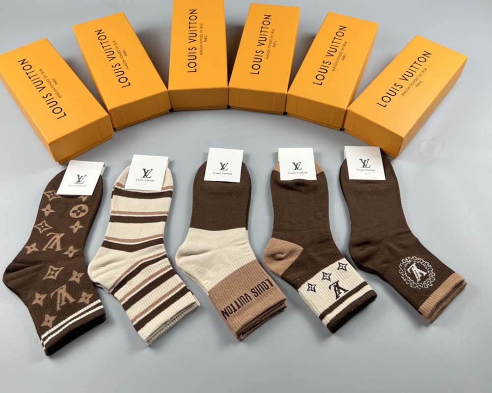 Set of 5 Pairs of Cotton Breathable Crew Socks WZ-924000249