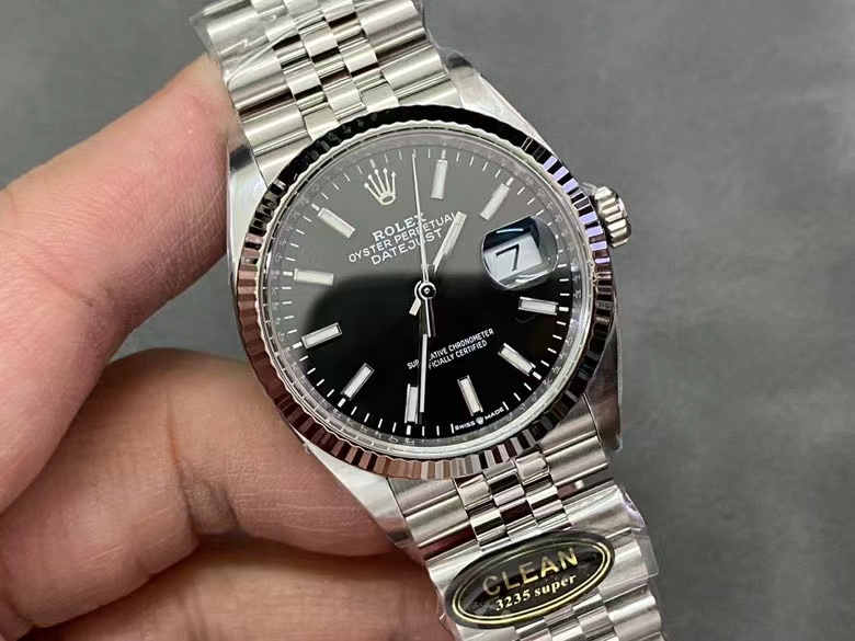 Clean Factory Datejust 36 126234 – 36mm Black Dial Rolex Clone