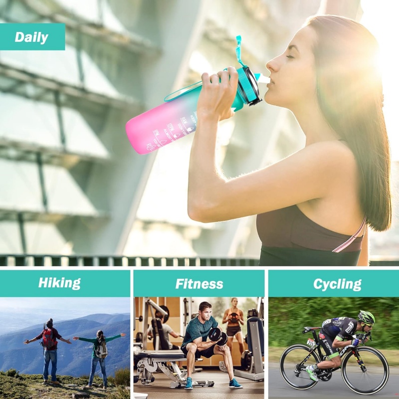 THERMOCLOUD Motivational Water Bottle with Time Marker