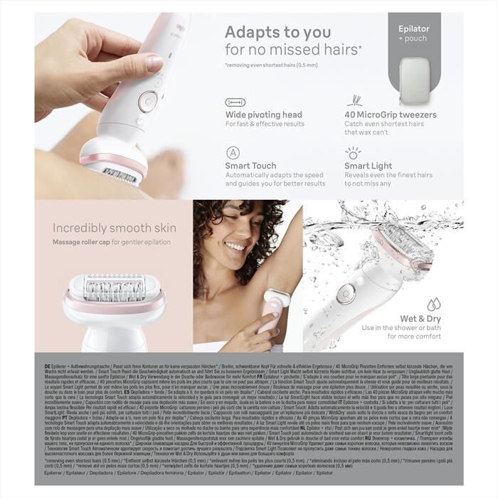 BRAUN - Epilatore SILK-ÉPIL 9 9-000-BIANCO/ROSA