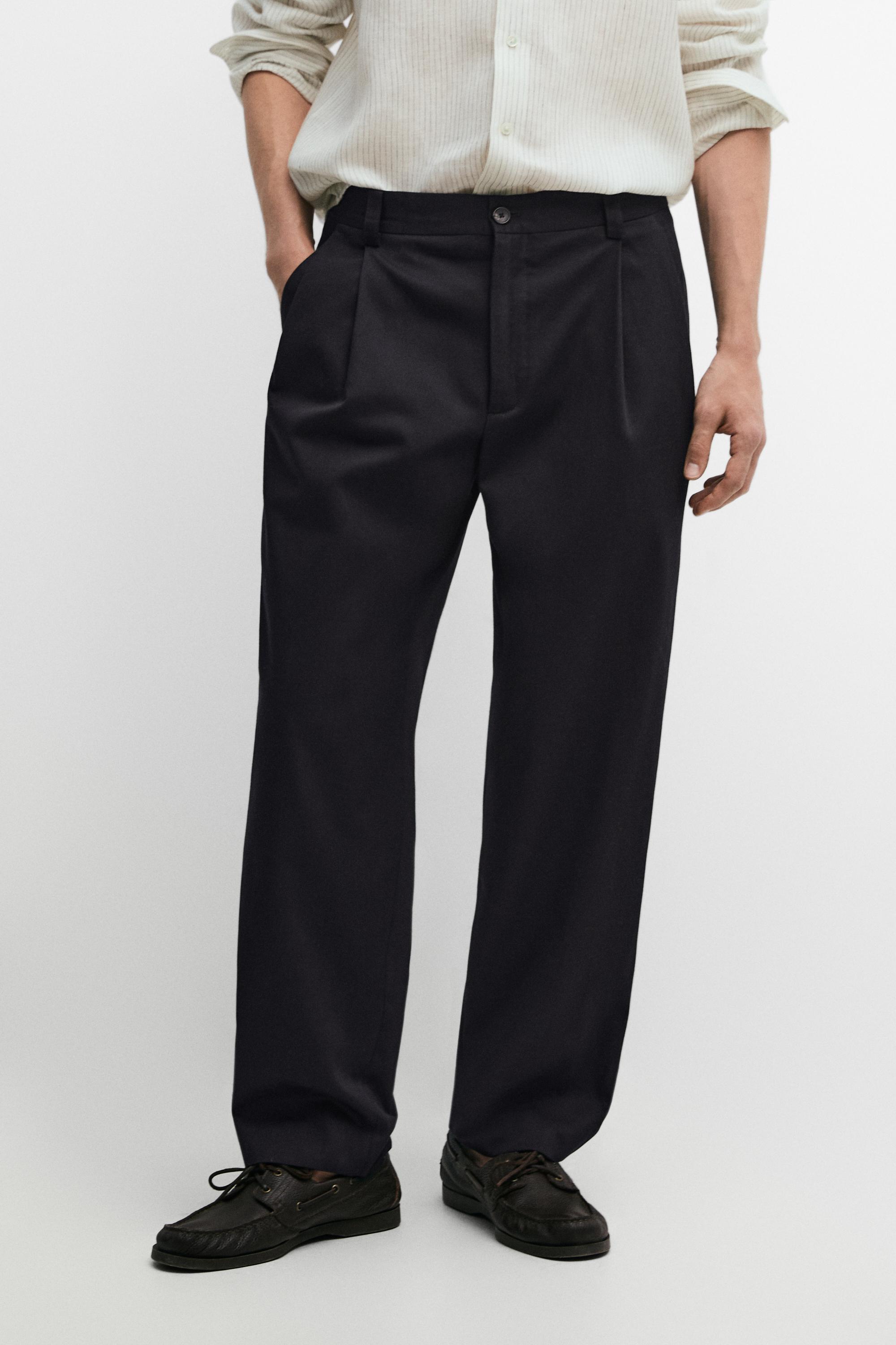 Pantalón detalle pinzas algodón