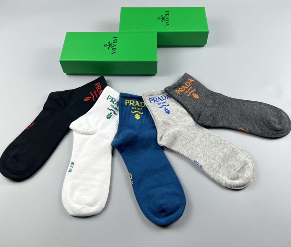 Set of 5 Pairs of Cotton Breathable Crew Socks WZ-924000262