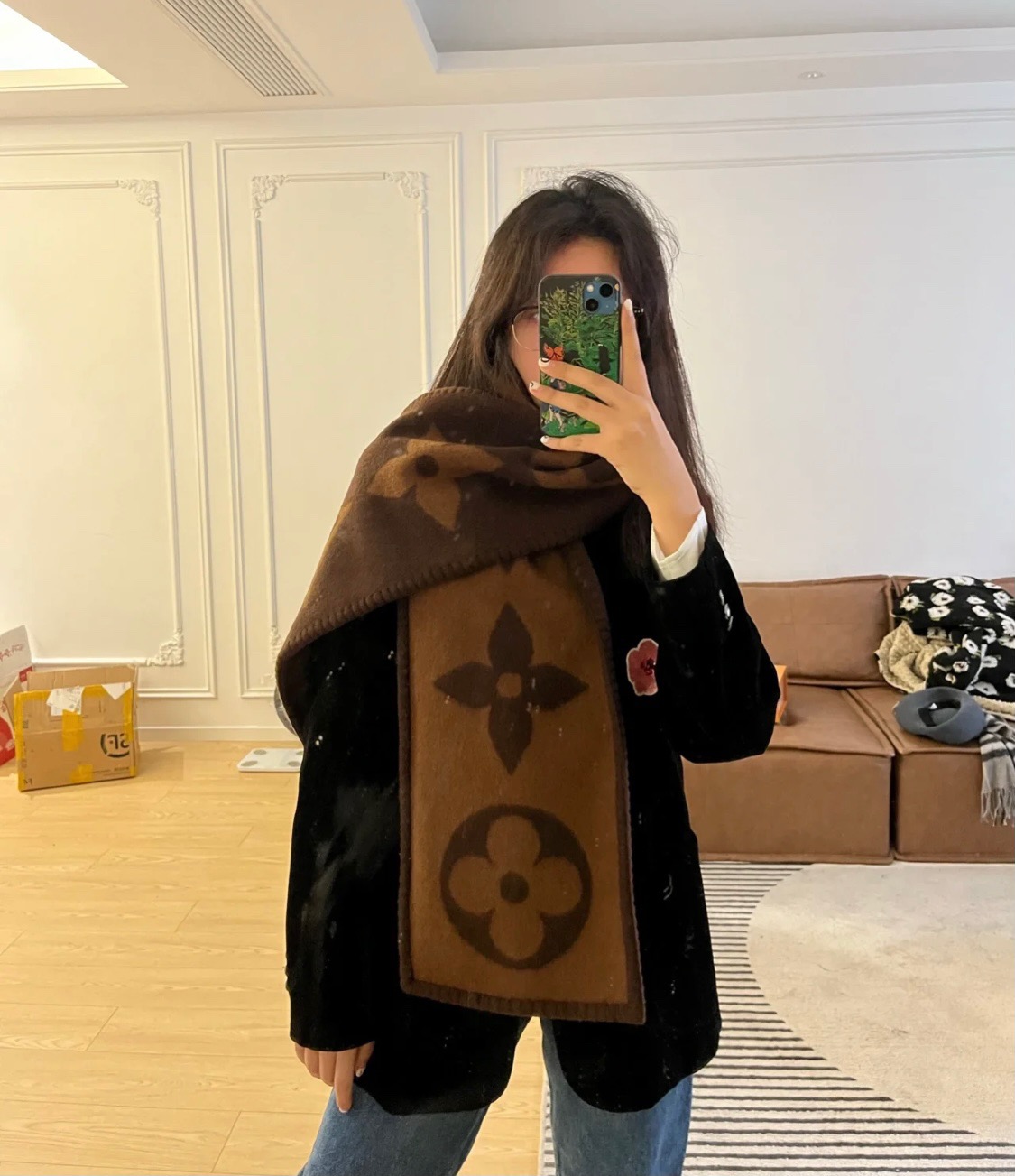 2 Color Classic Cashmere 240x26cm Scarf WJ-985173