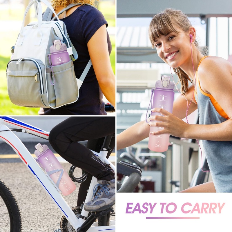 THERMOCLOUD Motivational Water Bottle with Time Marker