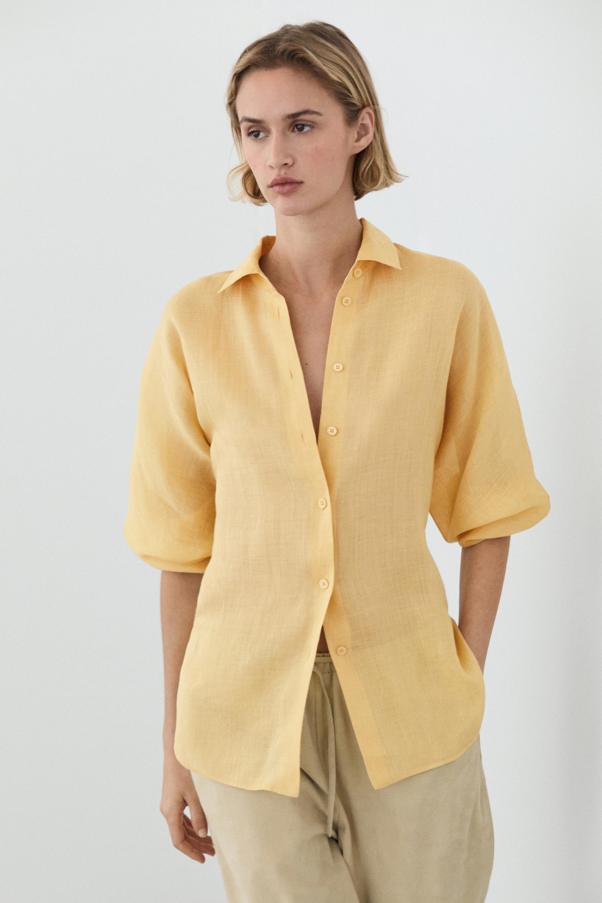 Camisa fluida 100% ramio