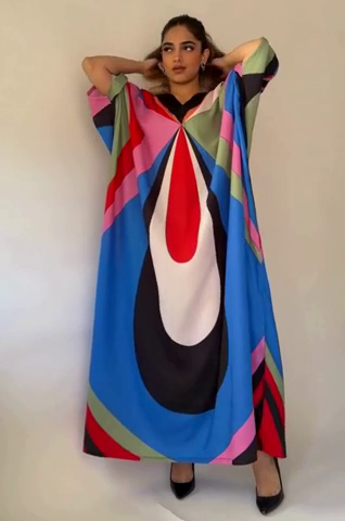 Vibrant hues Kaftan Dress