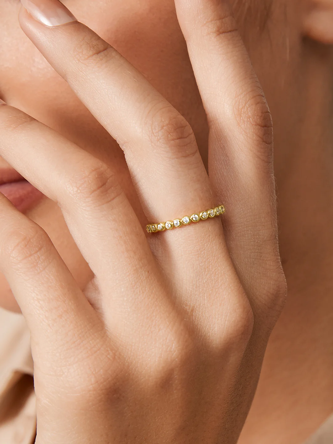 Crystal Bezel Eternity Ring