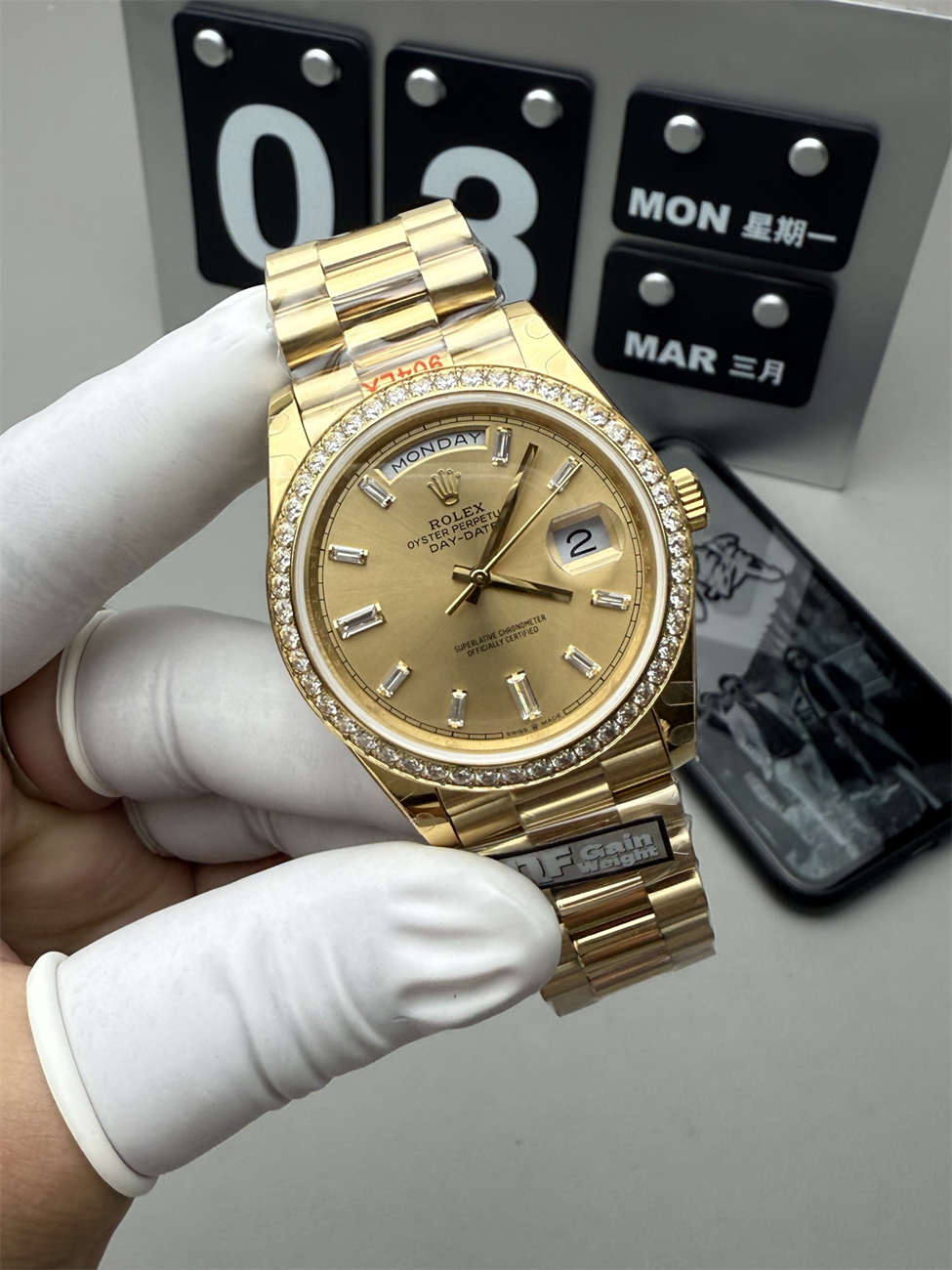 QF Day-Date 36mm Replica – Full-Weight 2836 Movement with Diamond Dial