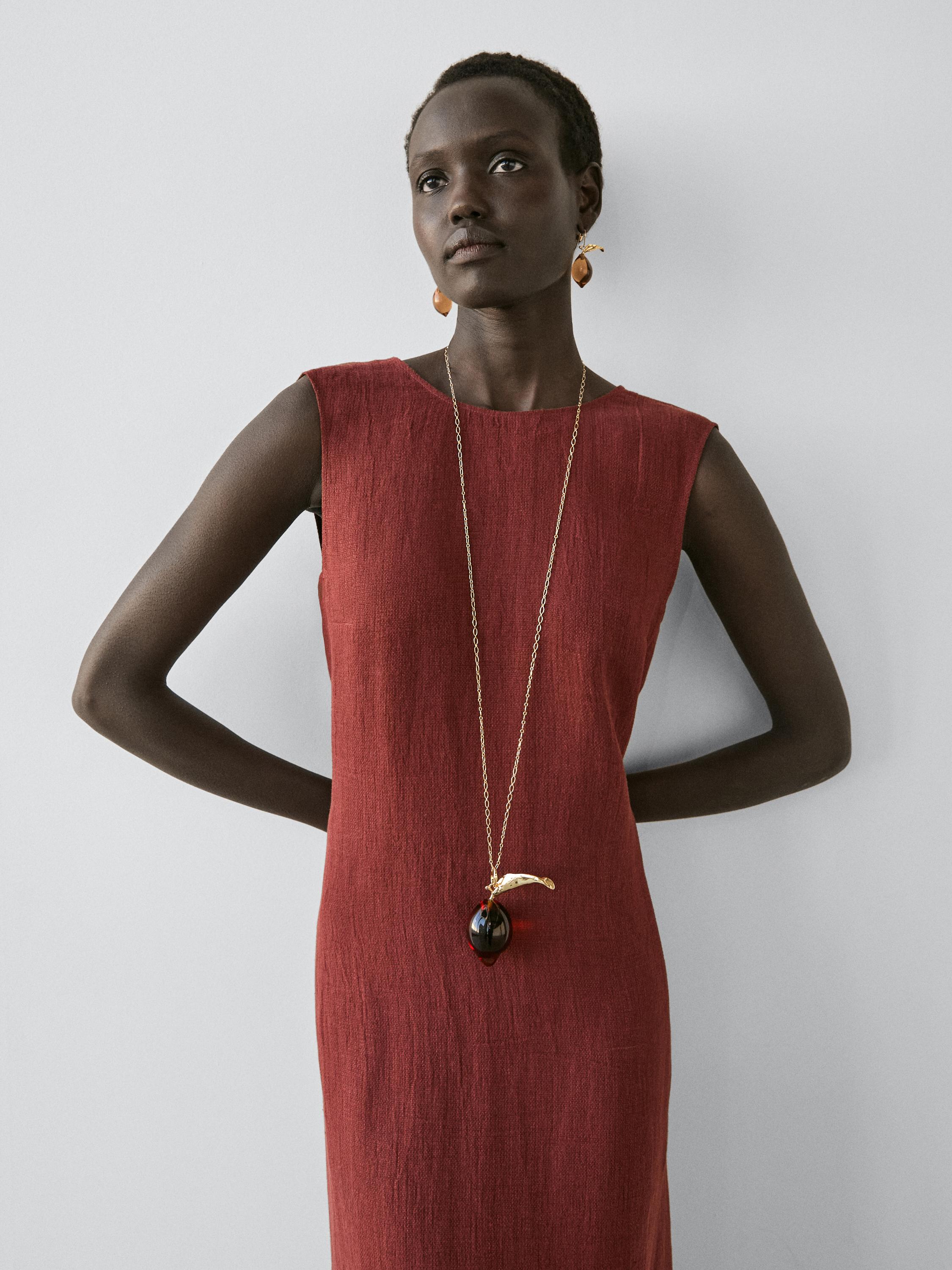 Vestido midi 100% lino