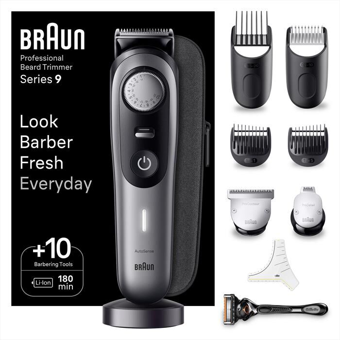 BRAUN - Regolabarba BT9420-NERO/GRIGIO