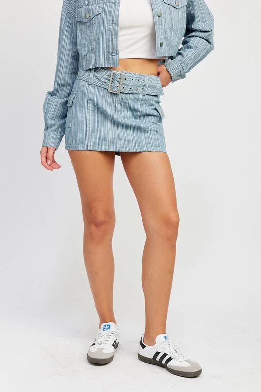 Cargo Denim Mini Skirt