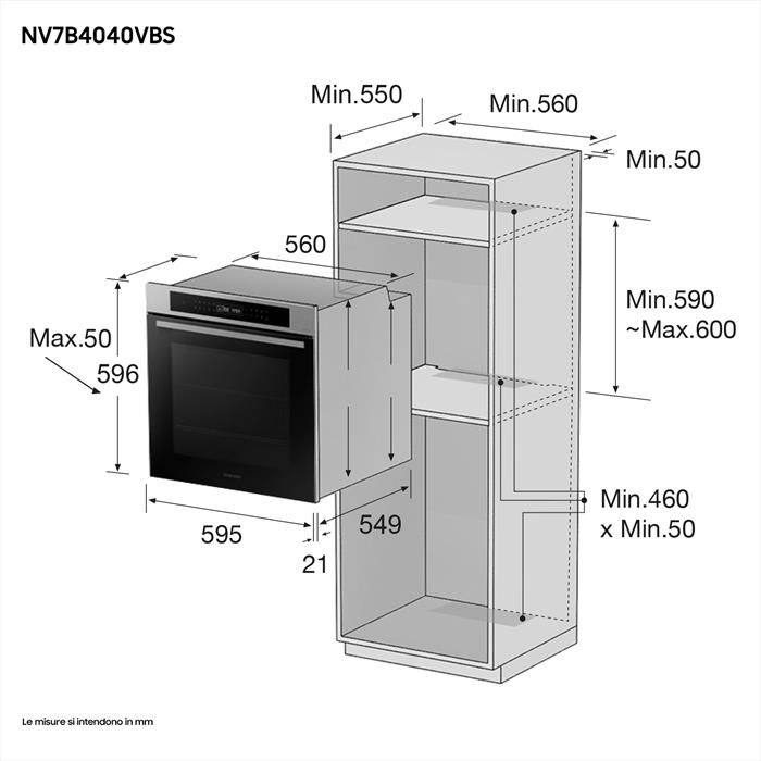 SAMSUNG - Forno incasso elettrico NV7B4040VBS/U5 Classe A+-INOX