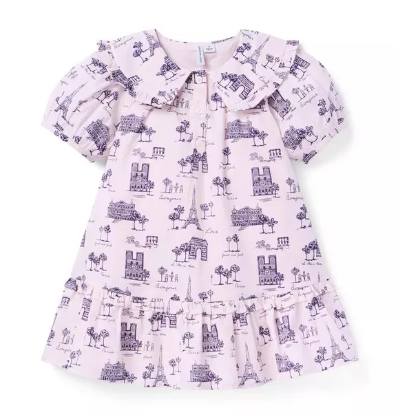 Paris Ruffle Collar Dress