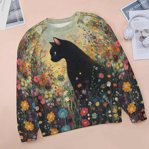 AERLEN Womens Funny Cat Sweatshirts