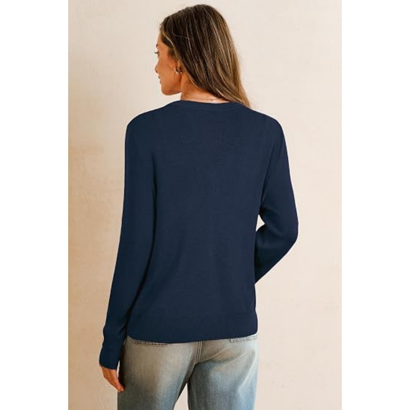 Women Wool‑Blend Button‑Down Knit Cardigan V‑Neck Long Sleeve Cropped Business Casual Fall Knit Outer Top