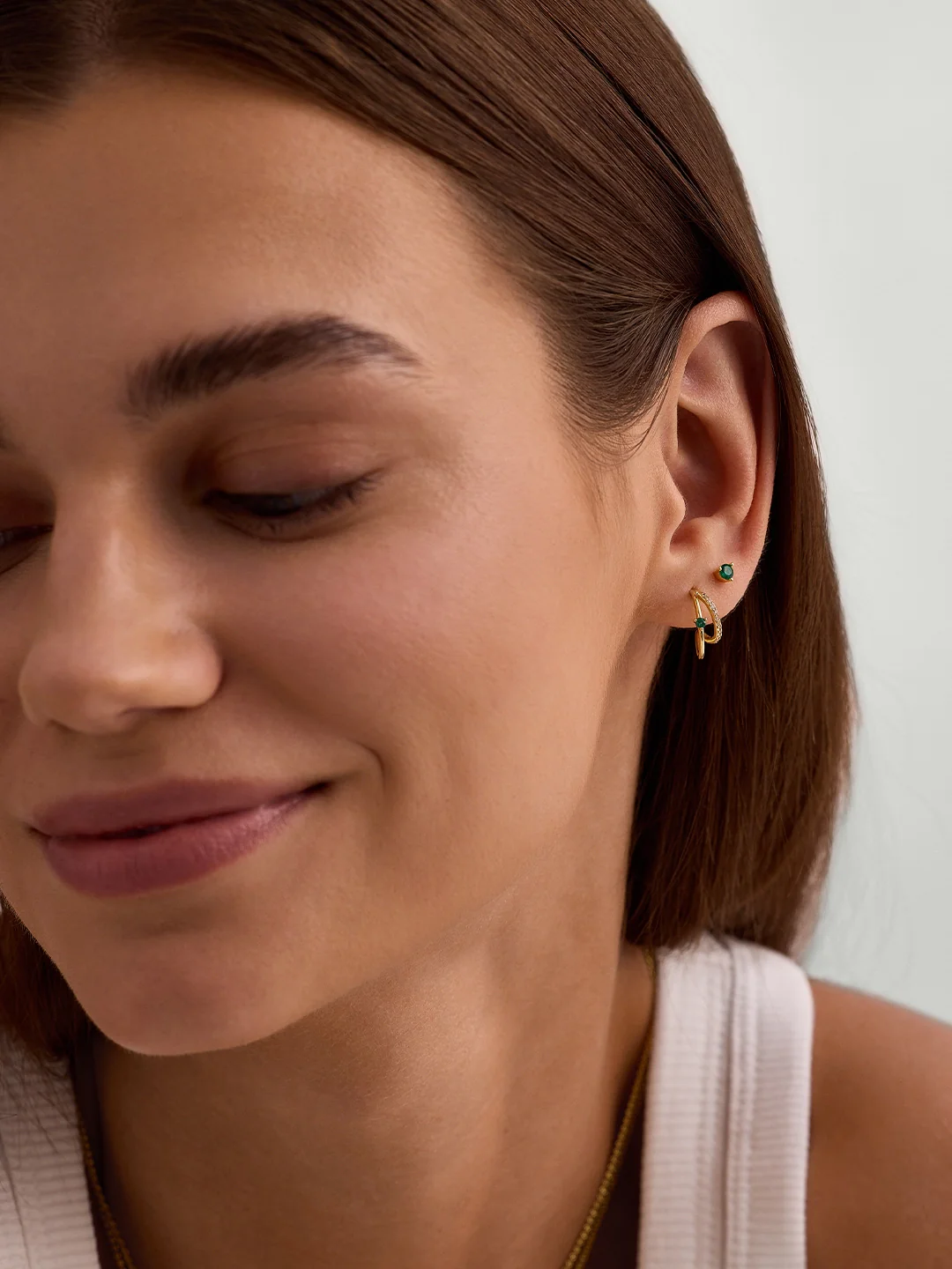 Emerald & Sapphire Double Hoops