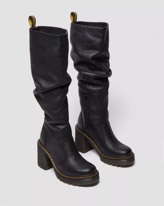 Kasey Virginia Leather Knee High Heeled Boots
