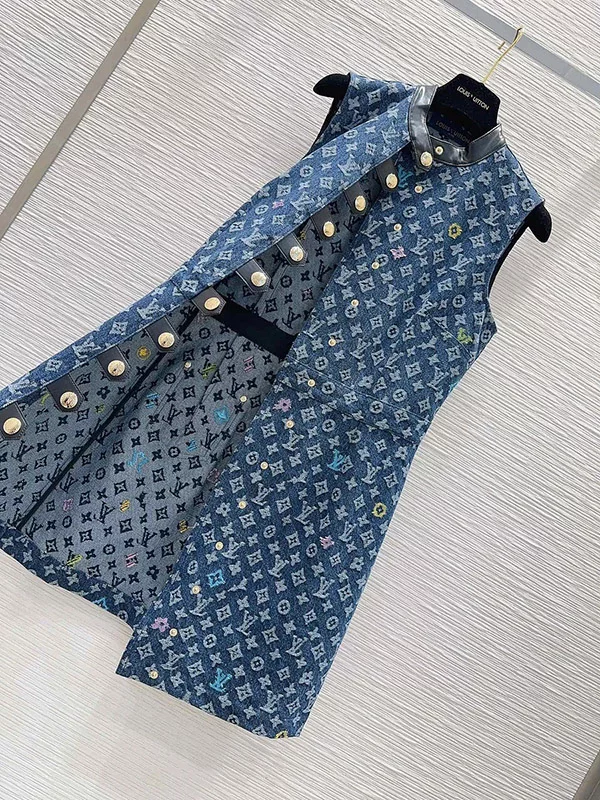 Sleeveless Denim Vest Dress QZ-93108