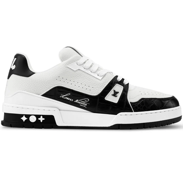 L.V  Trainer Black Alligator Leather Sneaker
