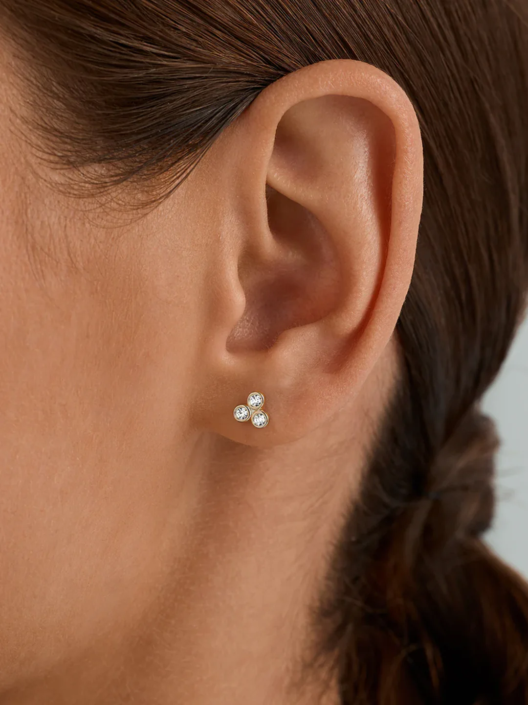 Trio Bezel Sapphire Studs