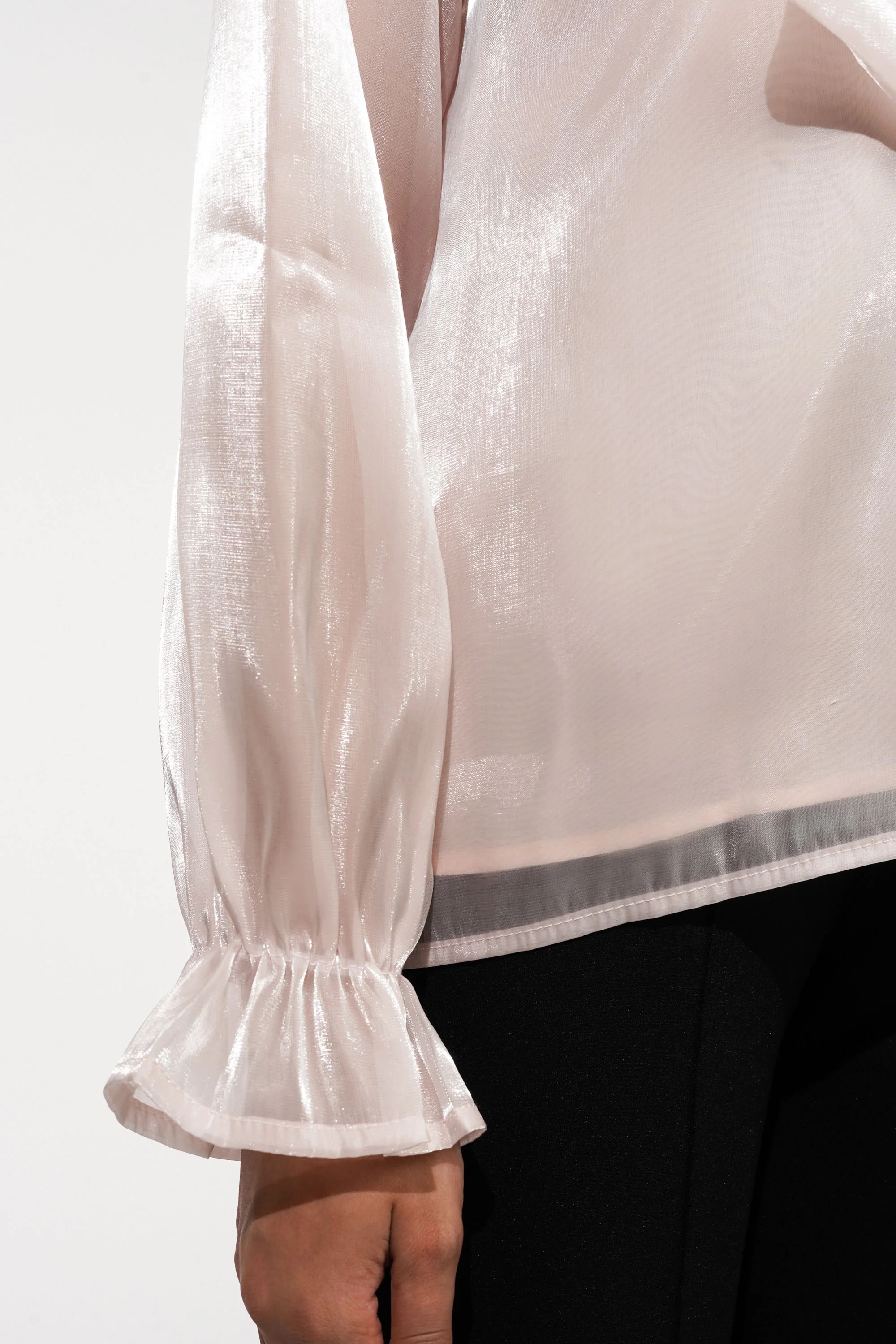 Baby Pink Bertha Pearl Top