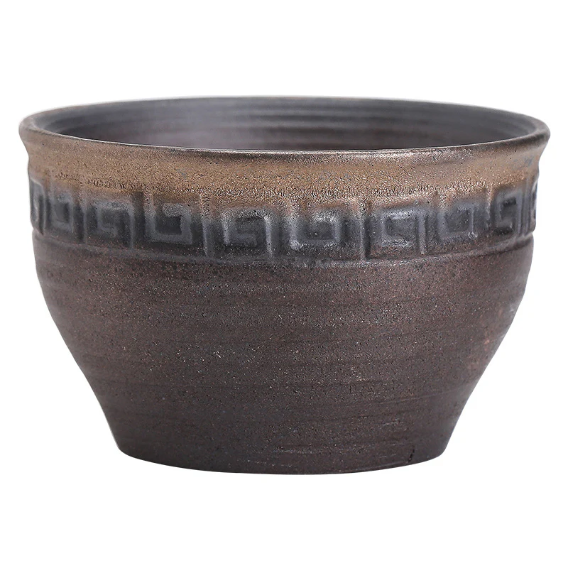 Simple Brown Striped Texture Ceramic Teacup Kung Fu Tea Cup Bowl