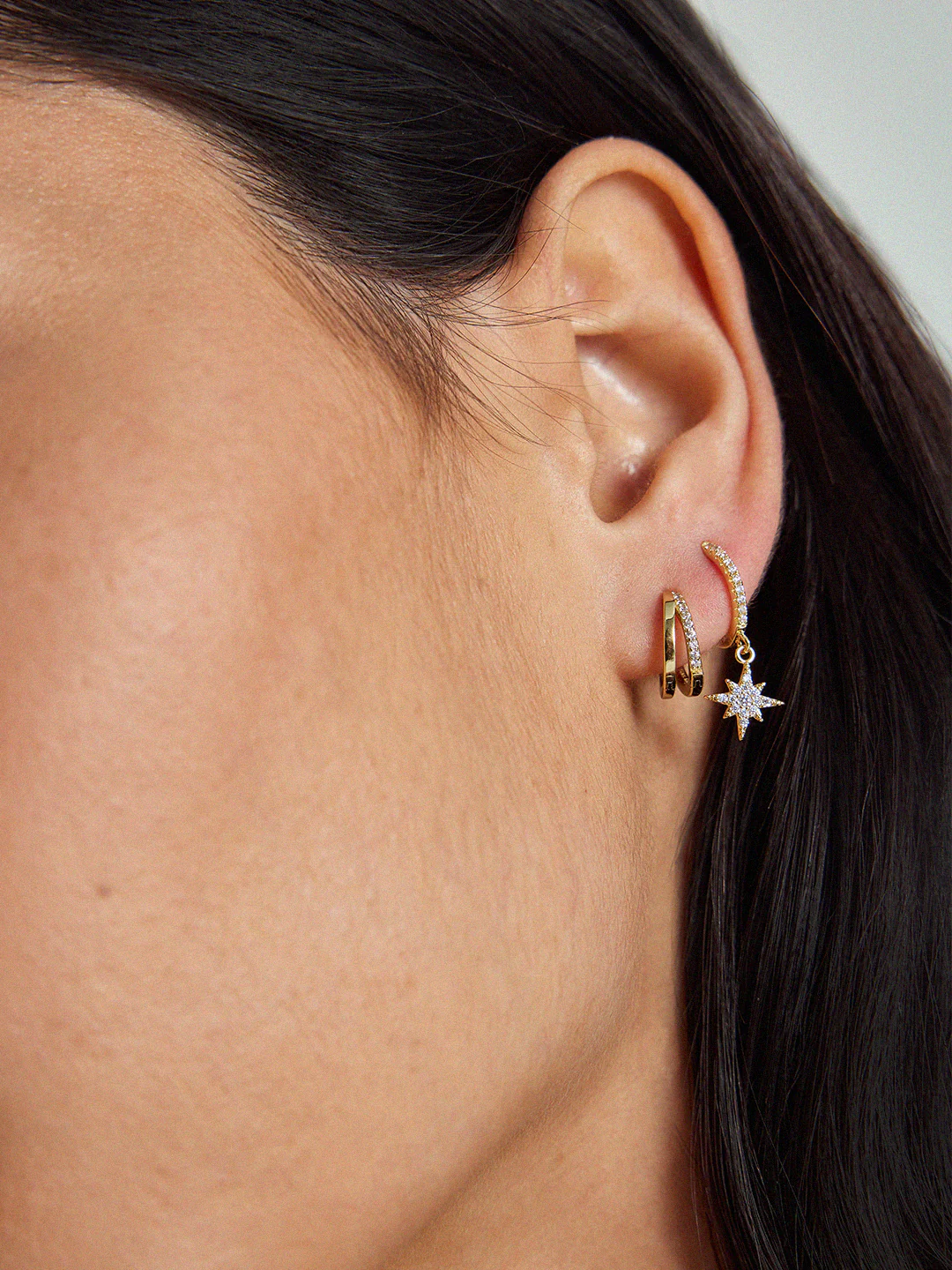 Pave Star & Moon Drops