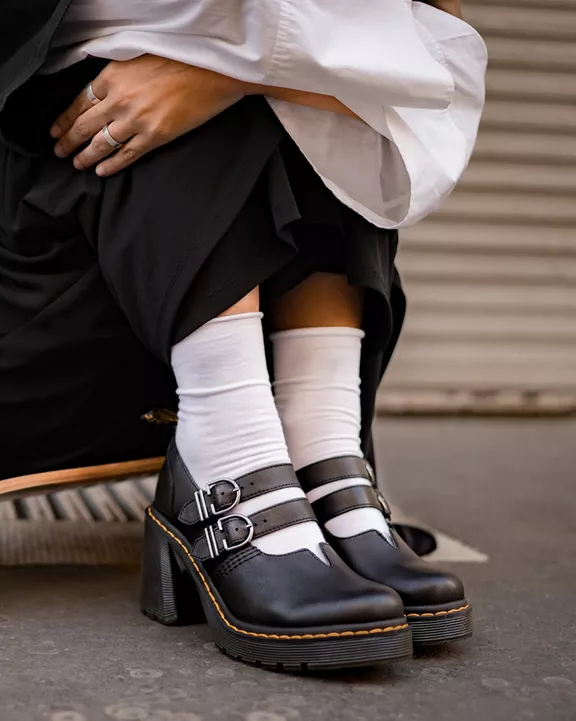 Eviee Sendal Leather Heeled Mary Jane Shoes