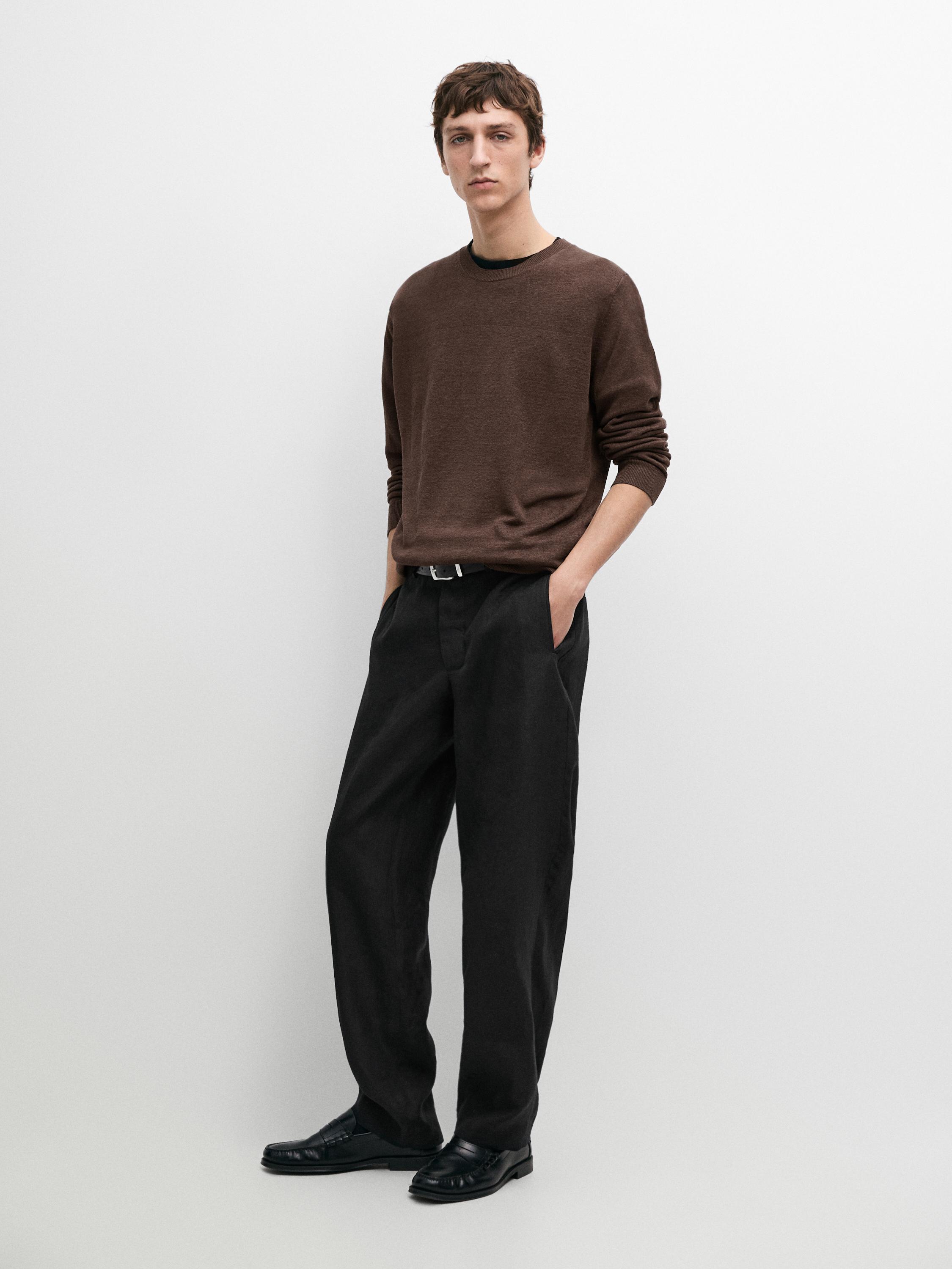 Pantalón barrel fit lino tailoring