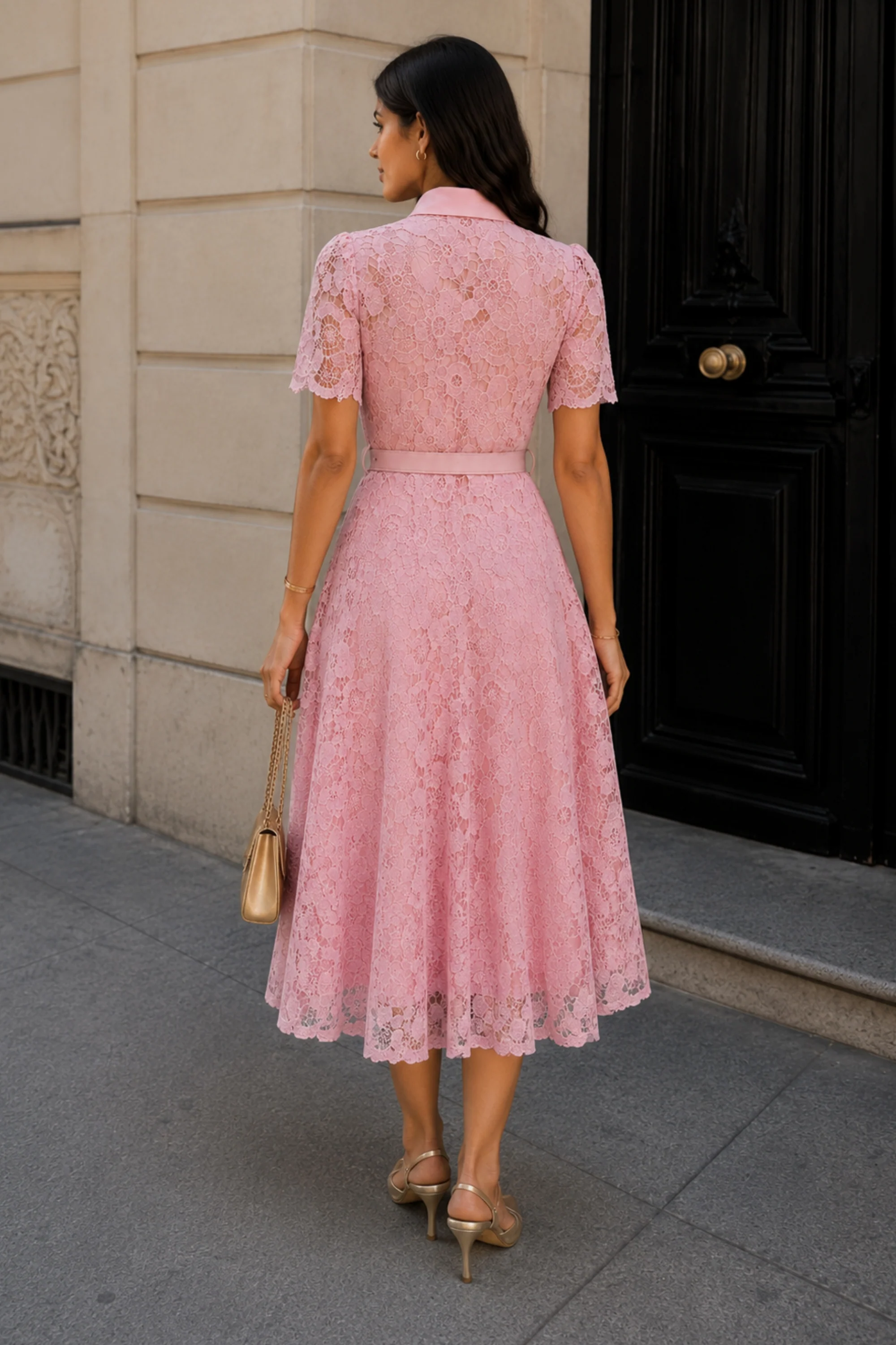 Rosebud Bow Lace Dress
