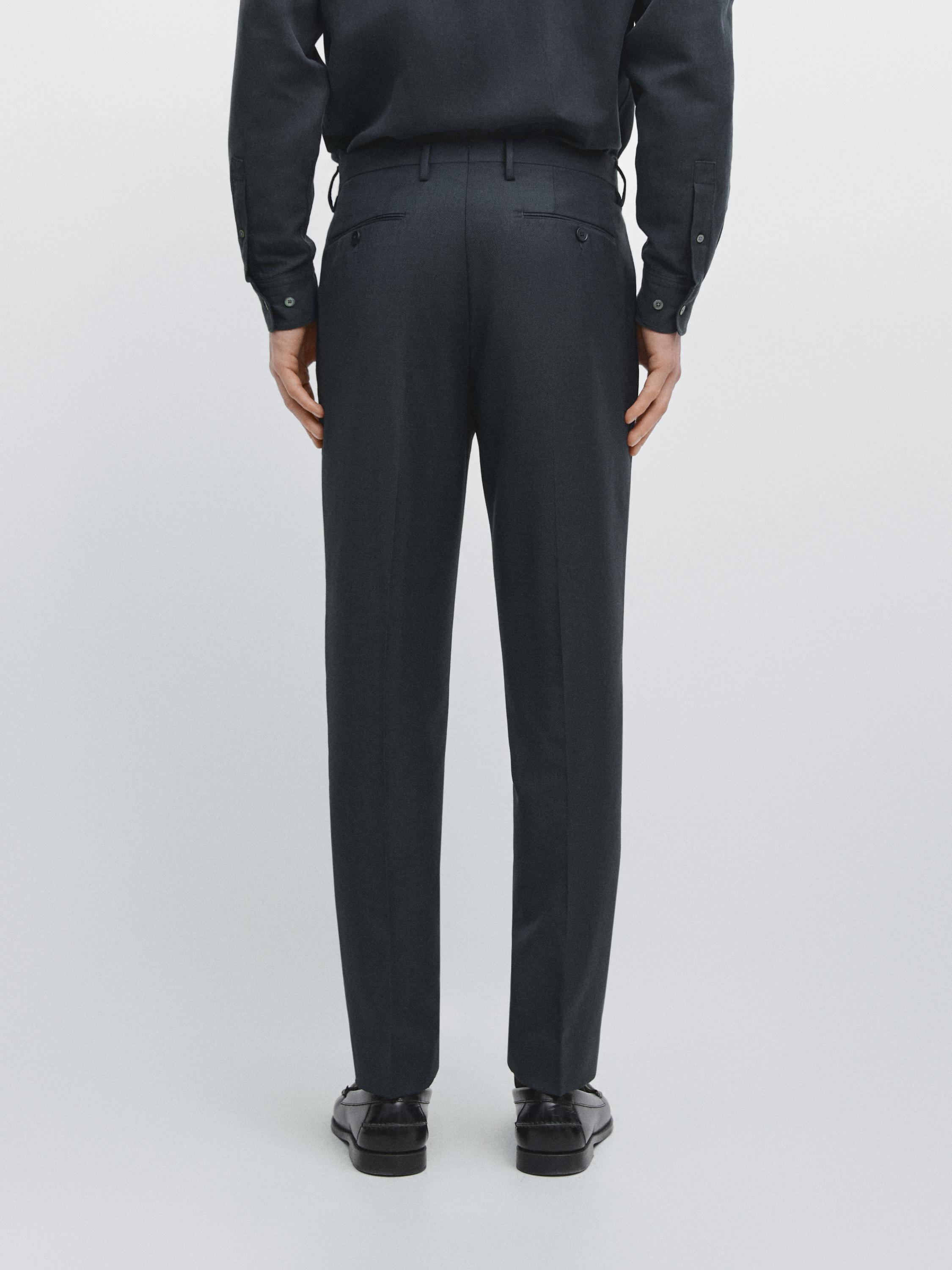 Pantalón traje microestructura lana fría