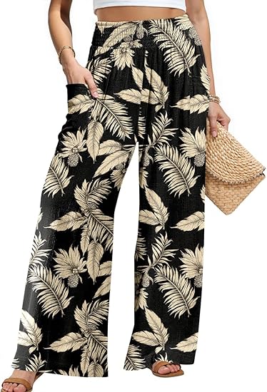 AERLEN Women Linen Palazzo Pants