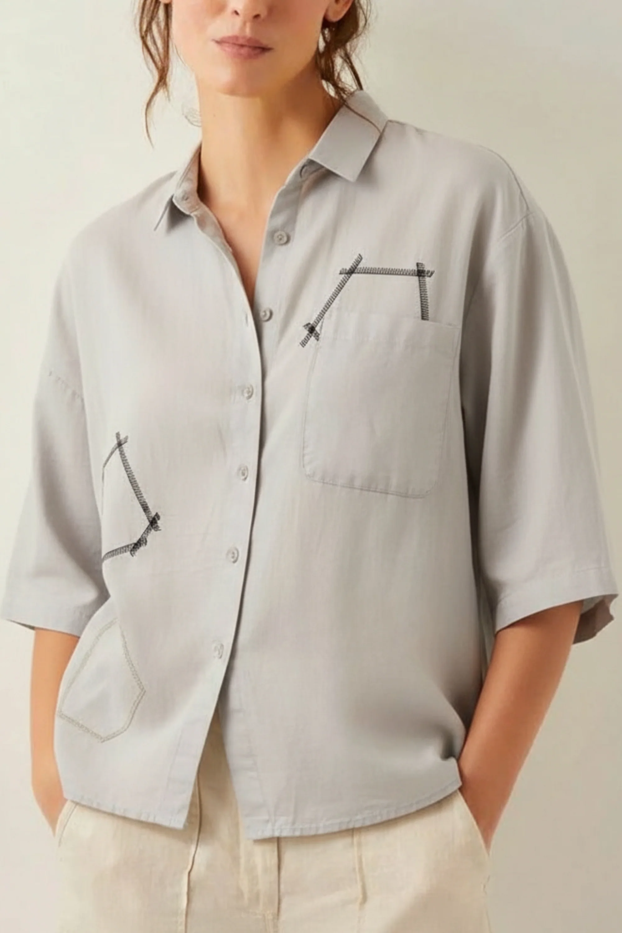 Drizzle Grey Summer Shirt