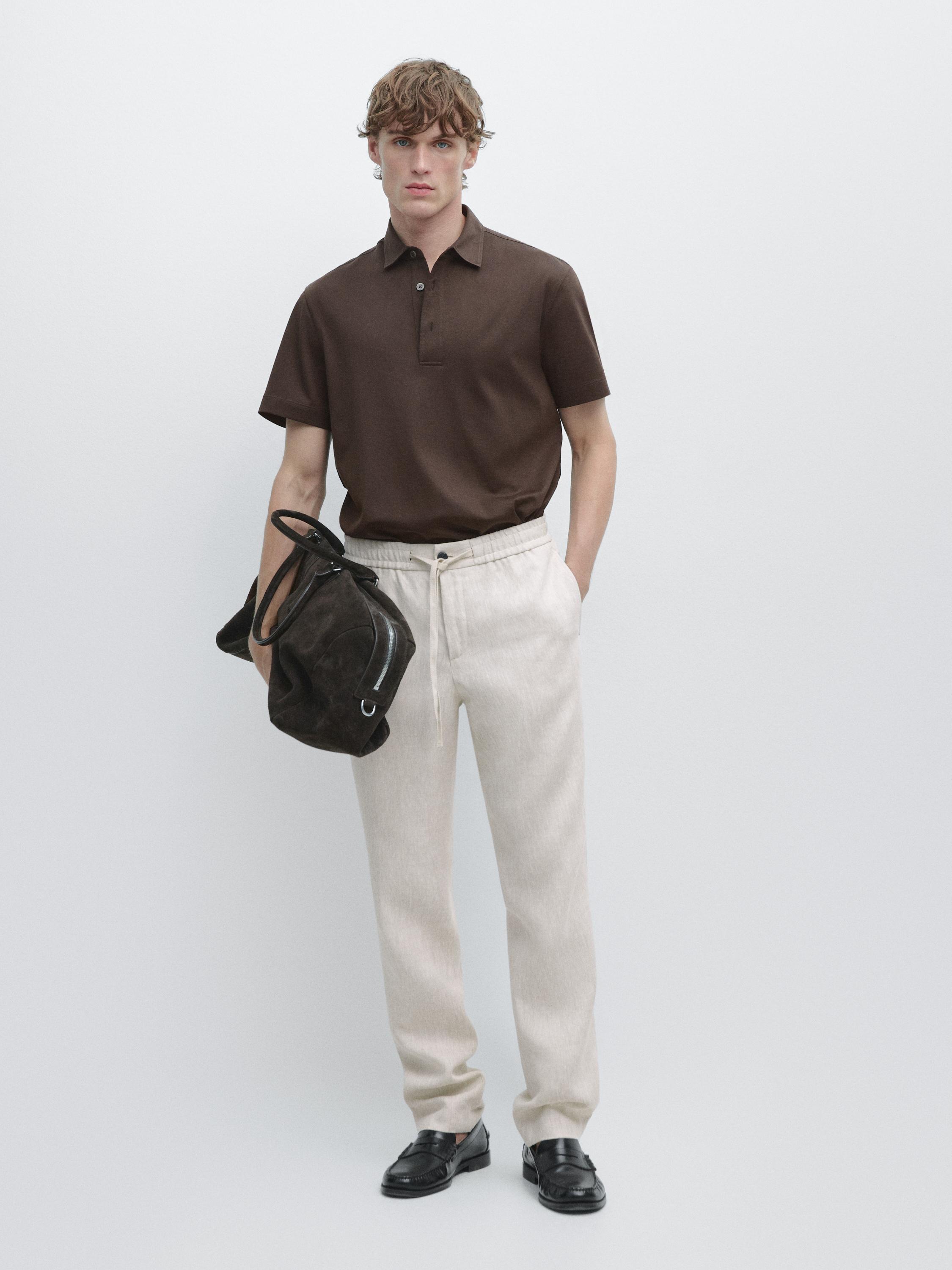 Pantalón jogger fit lino
