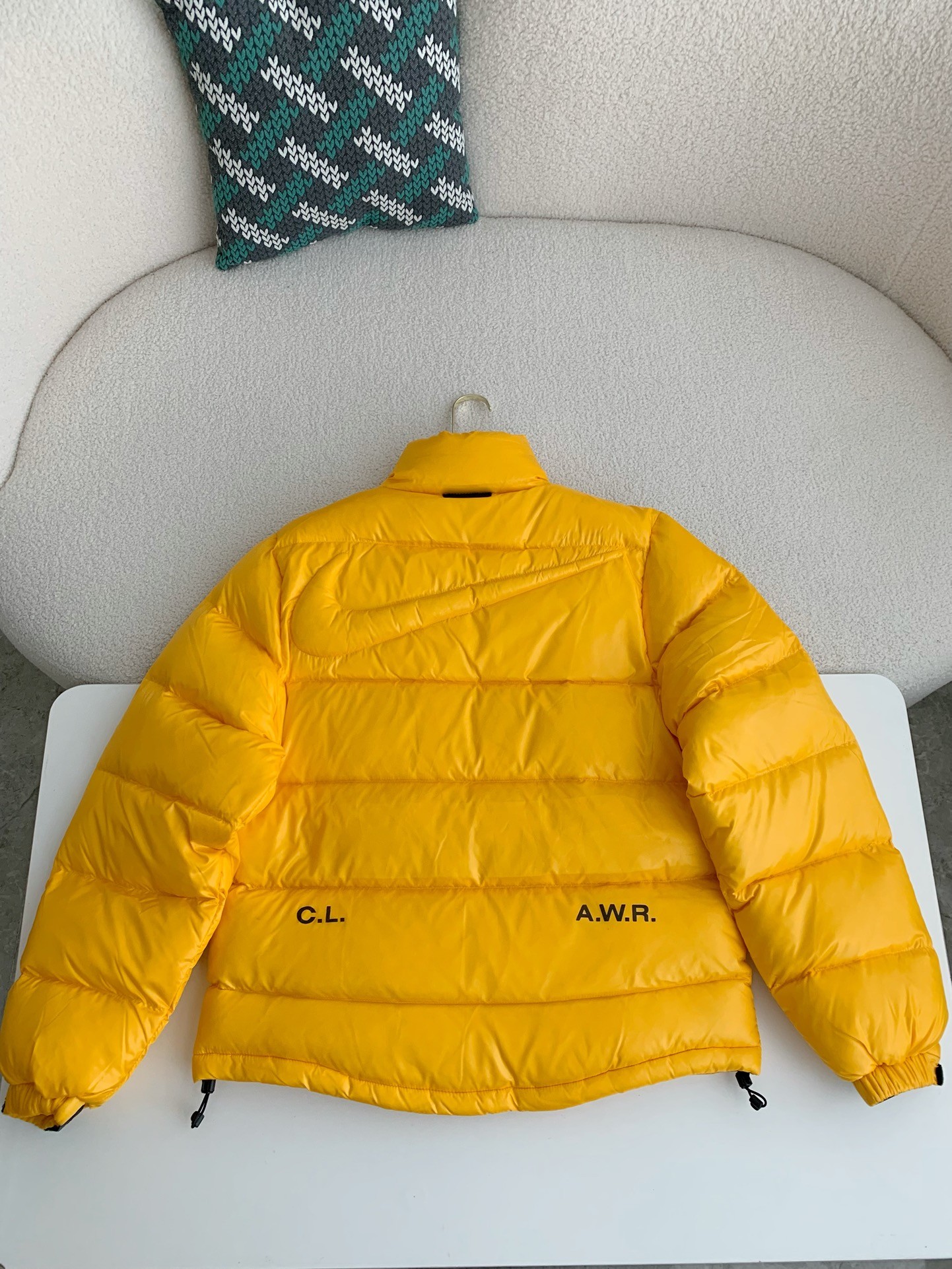 NK x Drake solid color 3D logo stand up collar down jacket