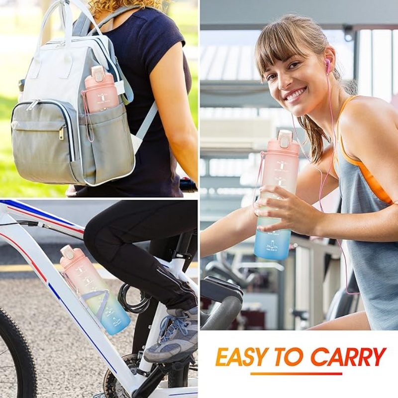 THERMOCLOUD Motivational Water Bottle with Time Marker