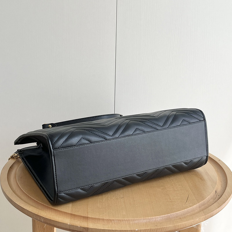 13.4″x11.0″x4.9″ Black Leather Handbag BB-921288