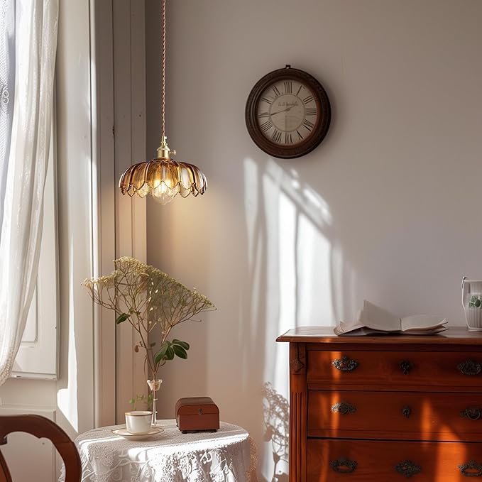 LUMISCAPE Plug in Pendant Light: Glass Hanging Lamp Plug in