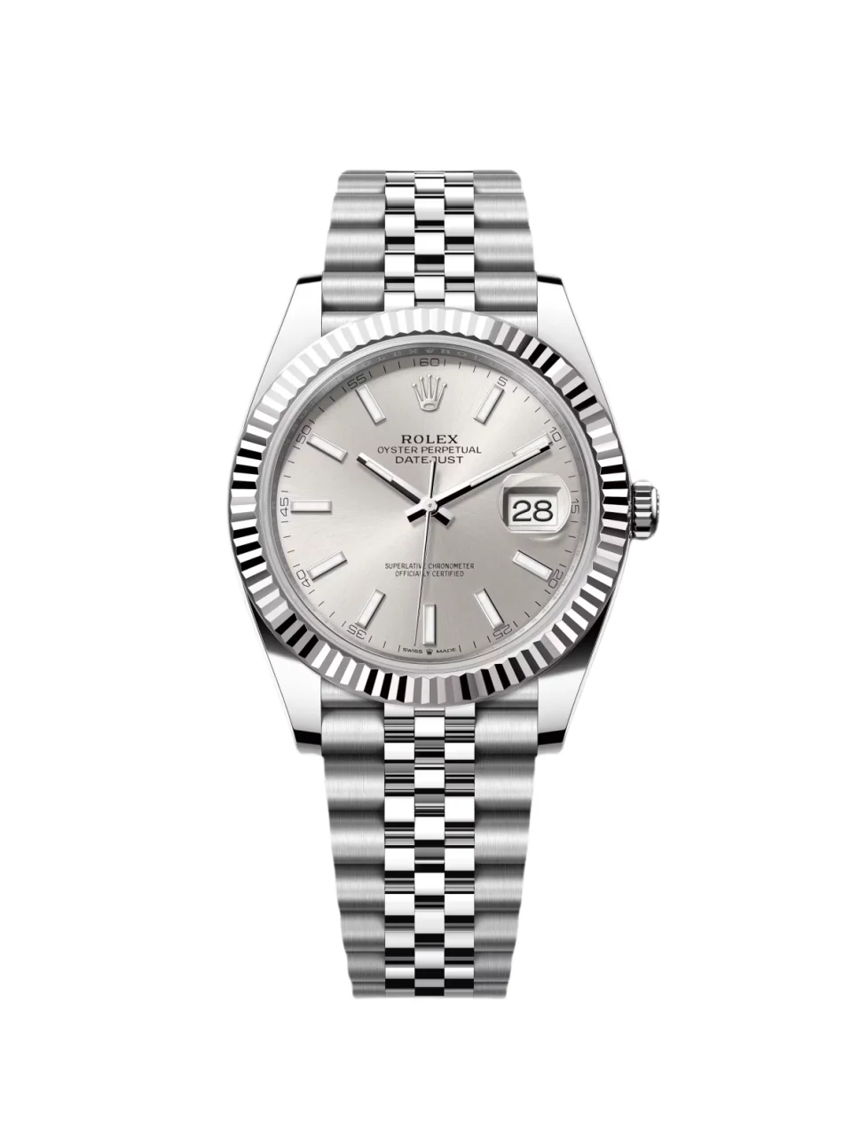 【SUPER CLONE】12A Rolex Datejust 41mm 126334 Silver Index Jubilee Stainless Steel Mens Watch