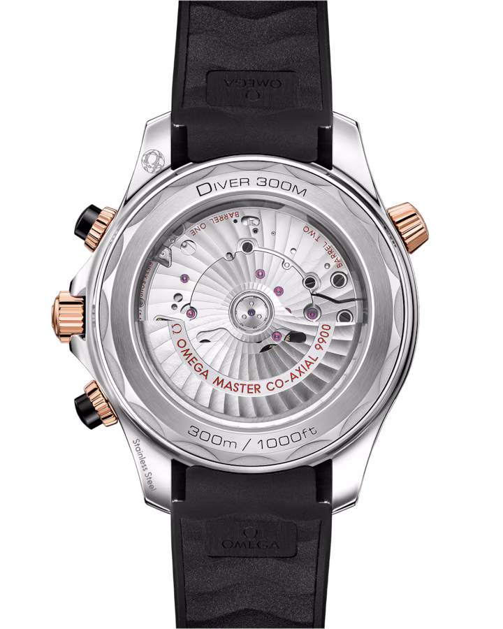 Omega Seamaster Diver 300M 44mm Black Dial Stainless Steel and Sedna™ 18k Rose Gold Strap 210.22.44.51.01.001