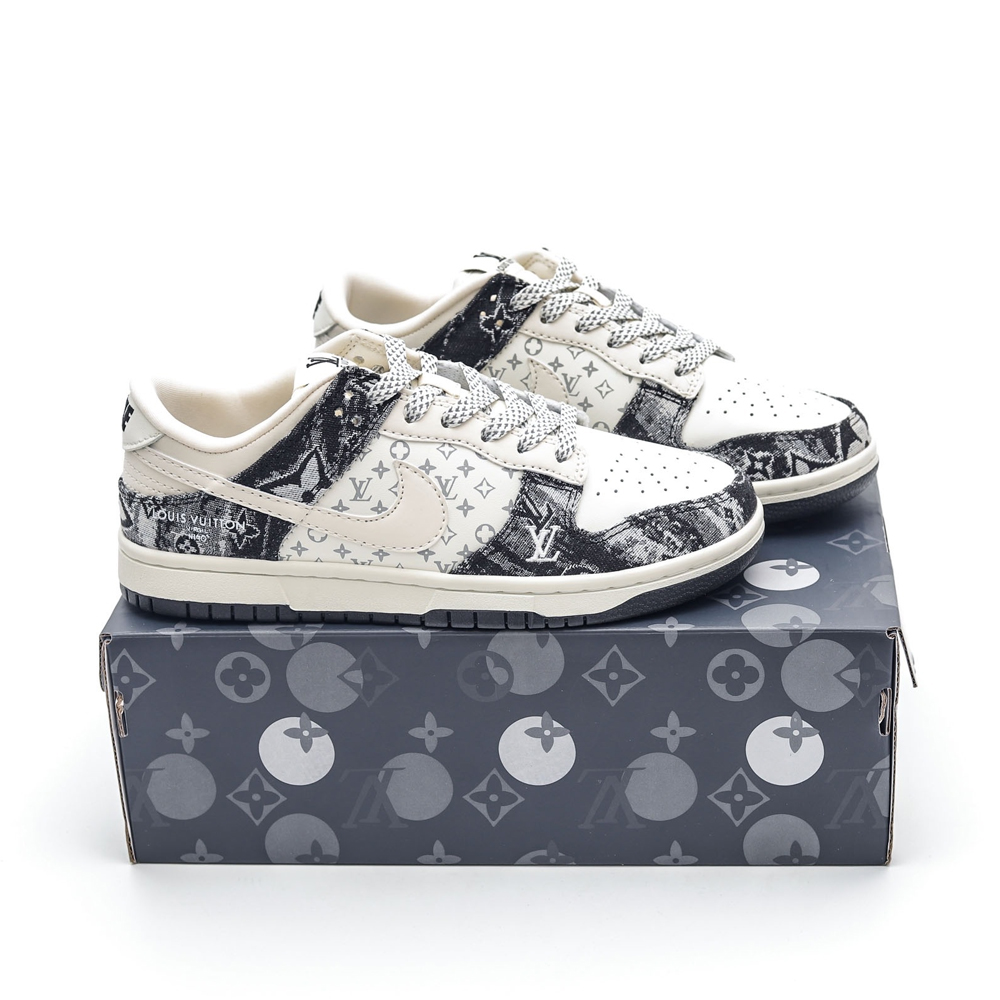 NK SB Dunk Low x Lois Vuton Monogram Denim Black NNL24112203